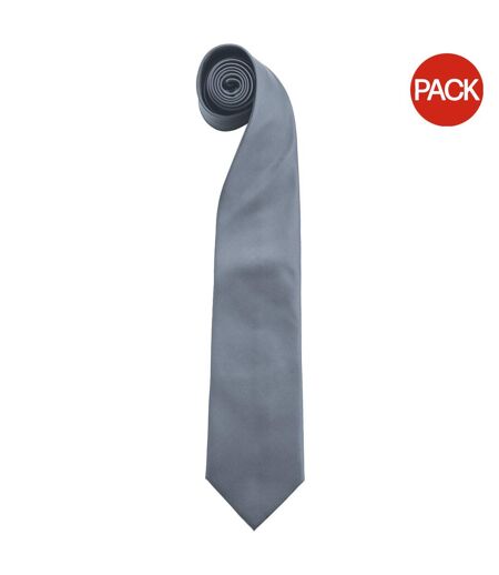 Lot de 2  Cravate à clipser homme taille unique gris Premier