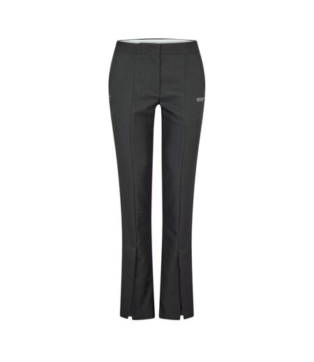 Womens/ladies Basic Slim Trousers Black Off White