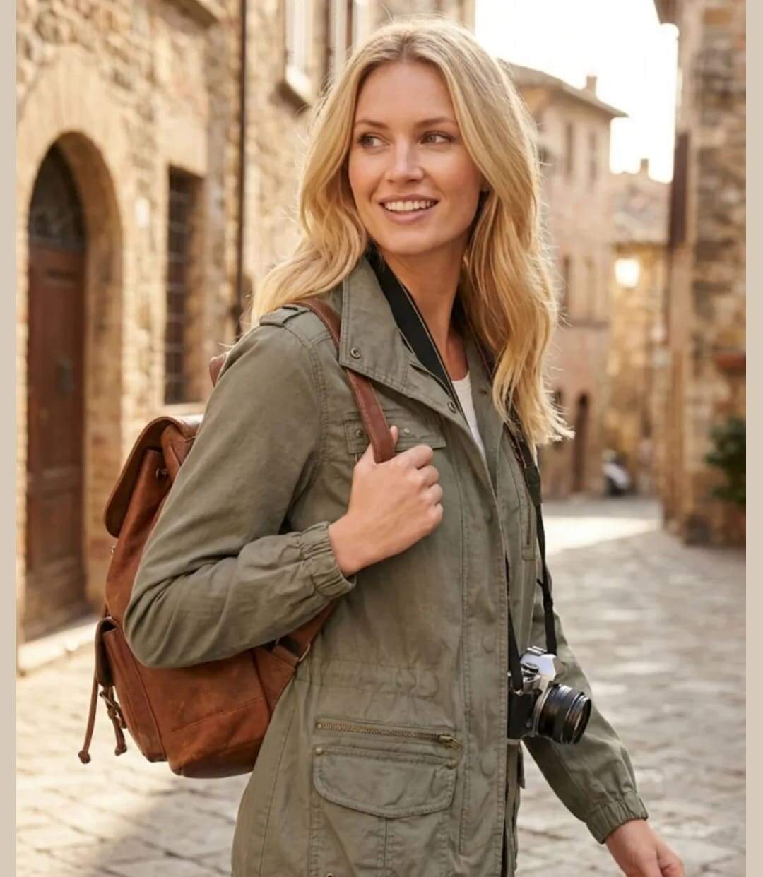 Veste Saharienne Femme Mayflower Media1 Kaki-4