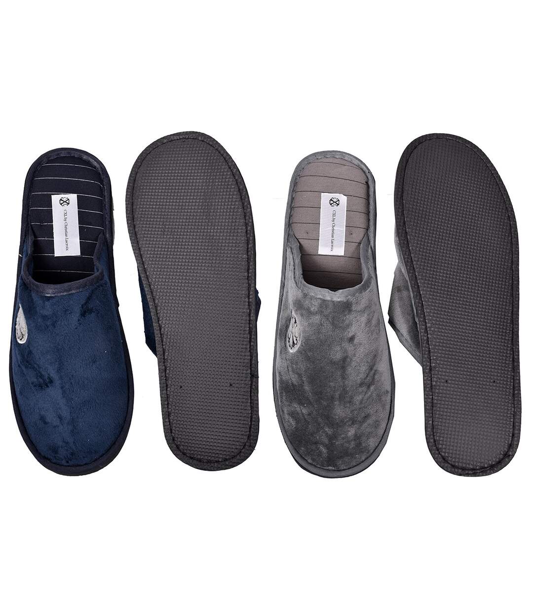 Pantoufles pour homme CXL By LACROIX Confort et Qualité Supérieure Pack de 2 Paires CLX Velours 4134