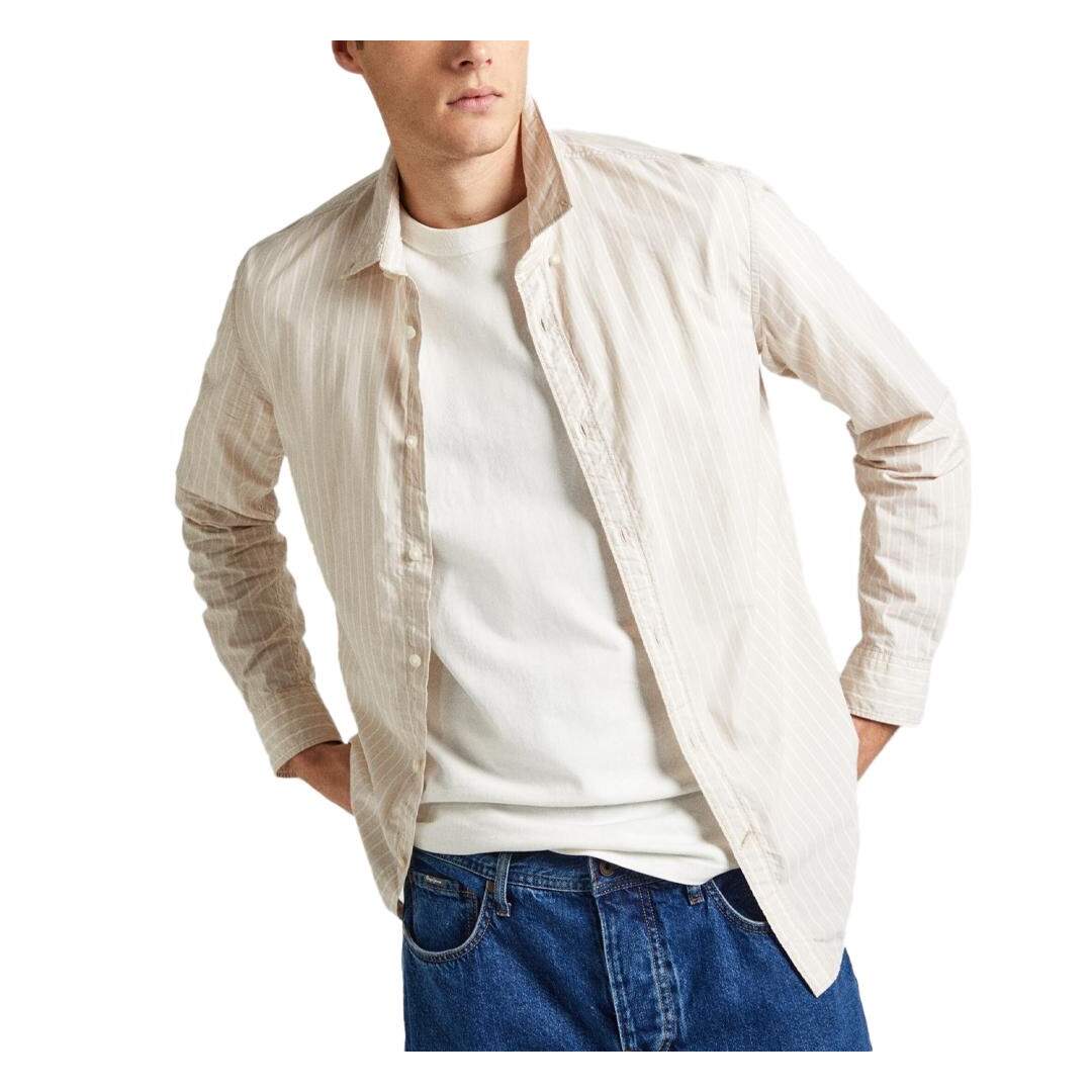 Chemise Beige/Blanche Homme Pepe jeans Peter - S-1