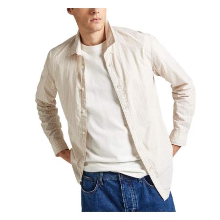 Chemise Beige/Blanche Homme Pepe jeans Peter - S