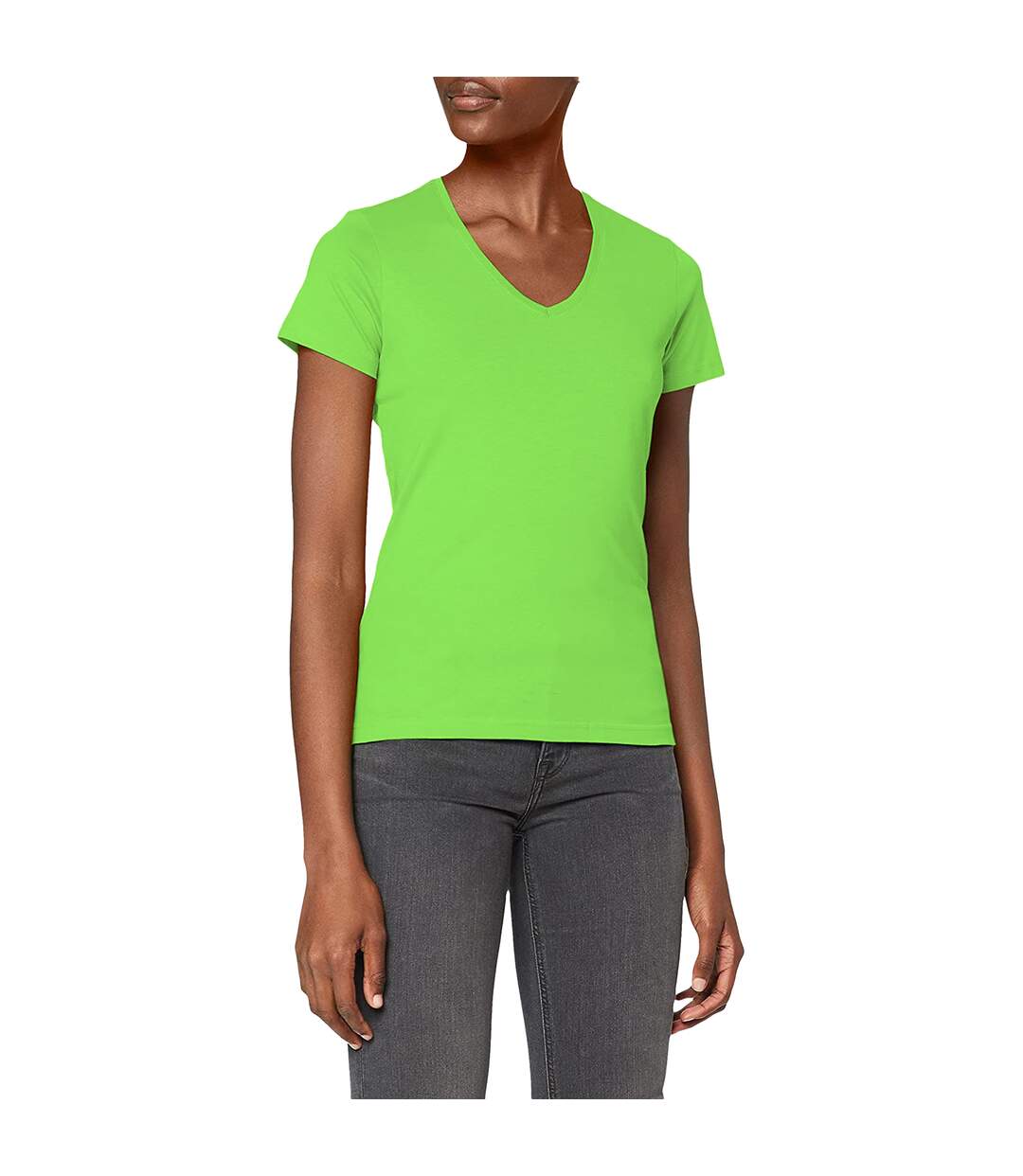 T-shirt col v femme vert clair Stedman