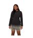Robe Courte Manches Longues Fête Motif/style Perle Femme Noir Muse-4
