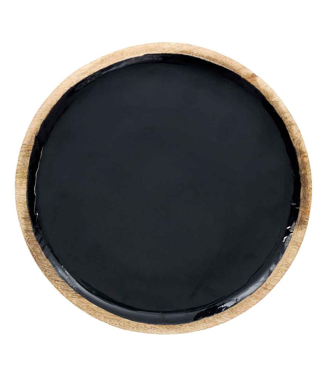 Dessous d'Assiette en Bois Black Forest 35cm Noir-1