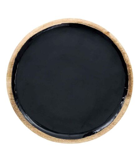 Dessous d'Assiette en Bois Black Forest 35cm Noir