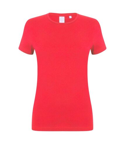 Skinni Fit Womens/Ladies Feel Good Stretch Short Sleeve T-Shirt (Bright Red)