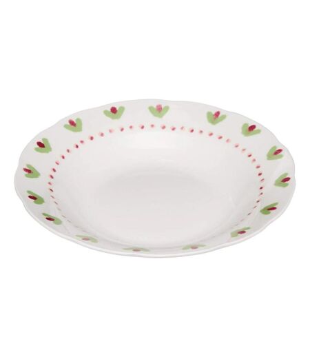 Lot de 6 Assiettes Creuses Fleur de Rose 23cm Multicolore