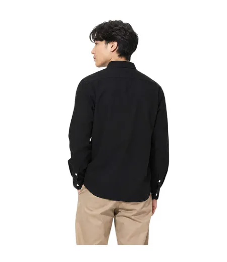 Chemise À Boutons Manches Longues Motif/style Rétro Homme Noir Farah