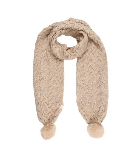 Lovella Iv Chunky Cable Knit Pom Pom Scarf One Size Light Vanilla Regatta