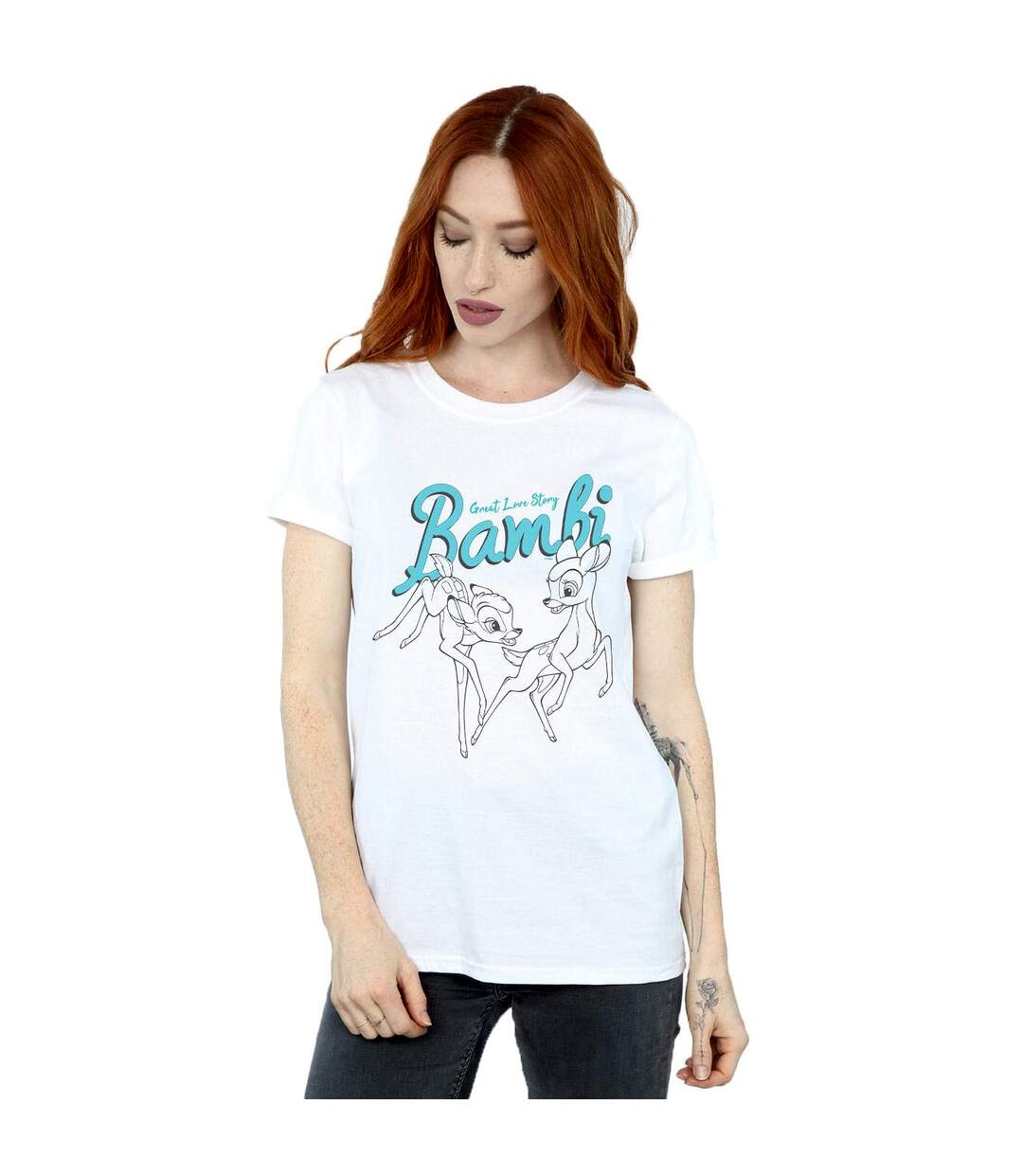 Disney - T-shirt BAMBI GREAT LOVE STORY - Femme (Blanc) - UTBI17239-2