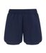 Womens/ladies Double Layered Sports Shorts Navy Navy Tombo-1