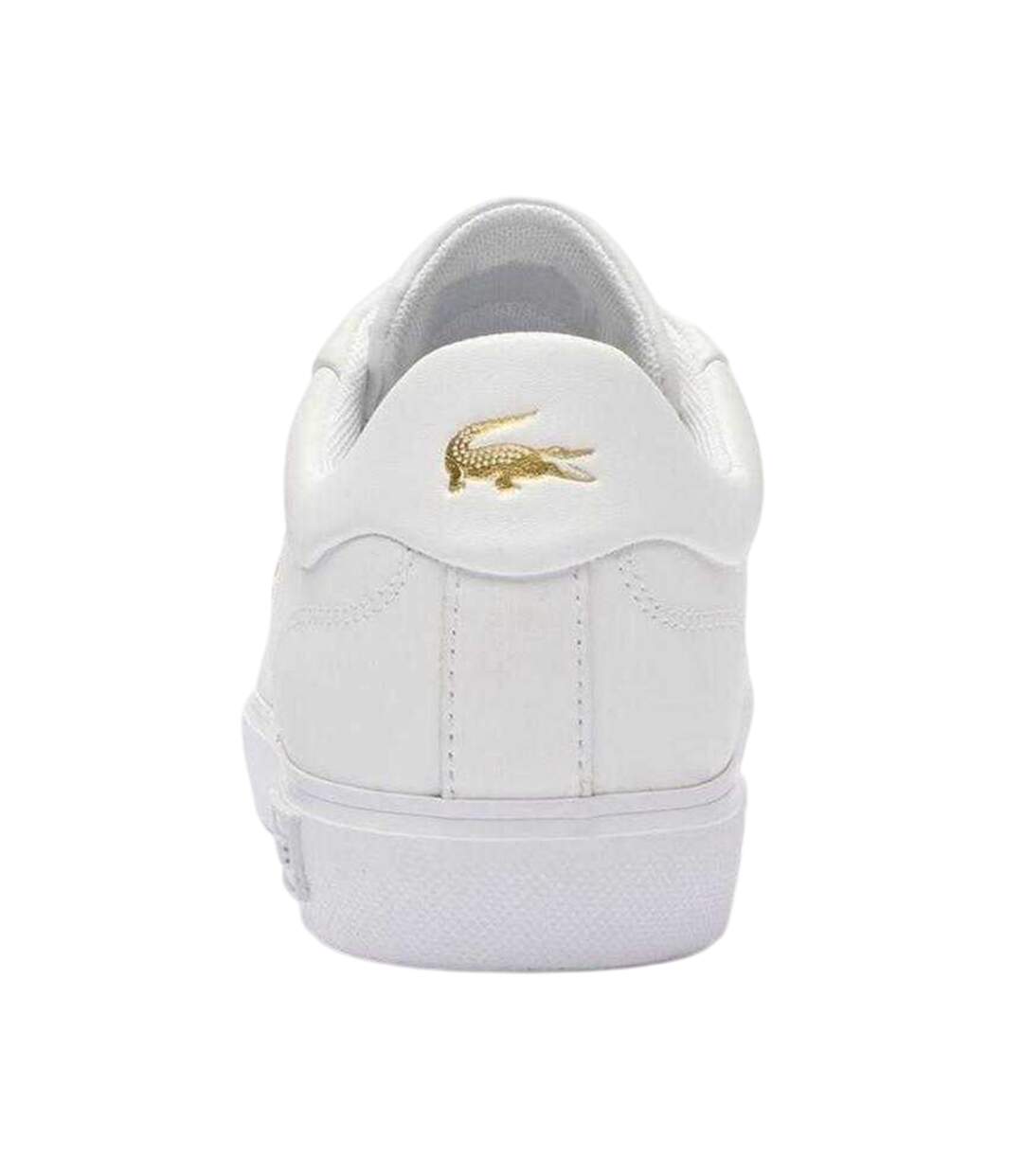 Womens/ladies Powercourt 2.0 Leather Trainers White Gold Lacoste-2