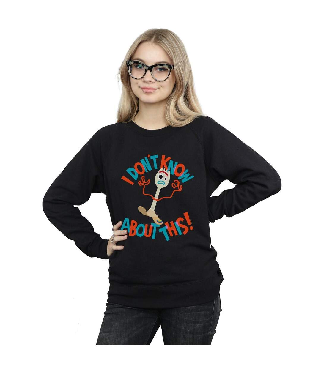 Disney Sweatshirt Womens/Ladies Toy Story 4 Forky I Dont Know About This (Noir) - UTBI42083-2