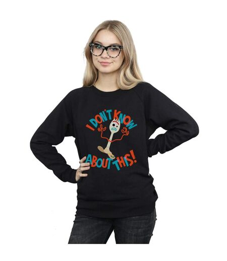 Disney Sweatshirt Womens/Ladies Toy Story 4 Forky I Dont Know About This (Noir) - UTBI42083