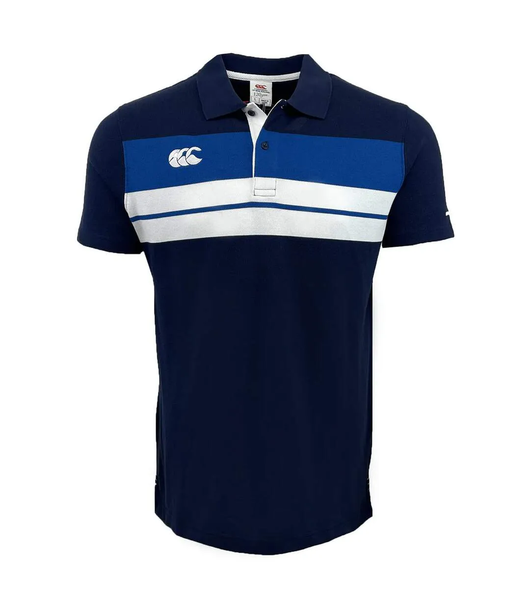 Mens Stripe Polo Shirt Navy Canterbury-1