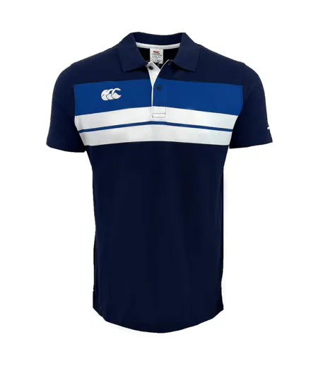 Mens Stripe Polo Shirt Navy Canterbury