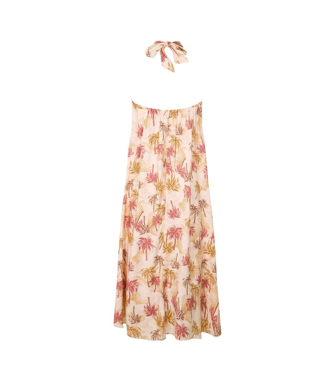 Robe Longue Motif/style Imprimé Palmier Femme Rose Jaune Biba-3
