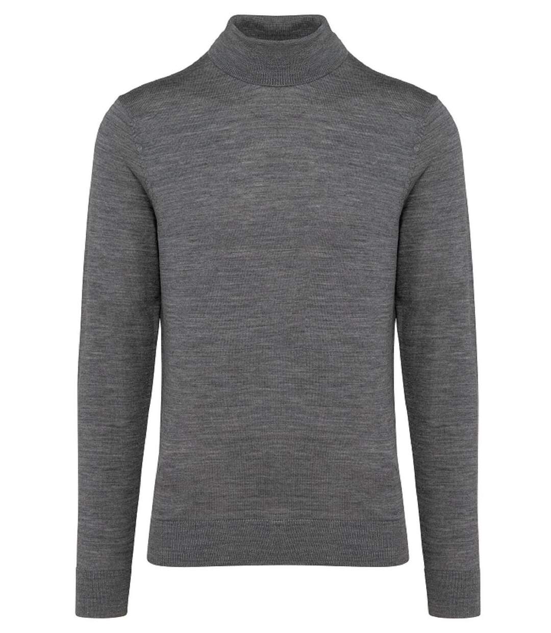 Pull Mérinos col roulé - Homme - PK912 - gris heather