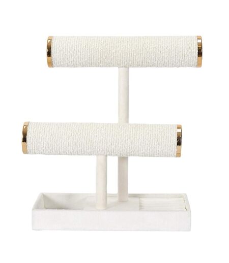 Porte Bijoux Double Bouclette 27cm Blanc