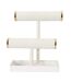Porte Bijoux Double Bouclette 27cm Blanc-2