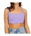 Womens/ladies Rib Knit Crop Top Deep Lilac Brave Soul-2