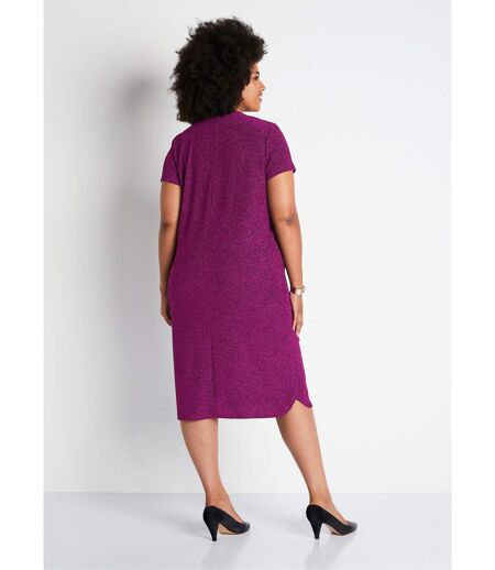 Robe courte évasée maille brillante