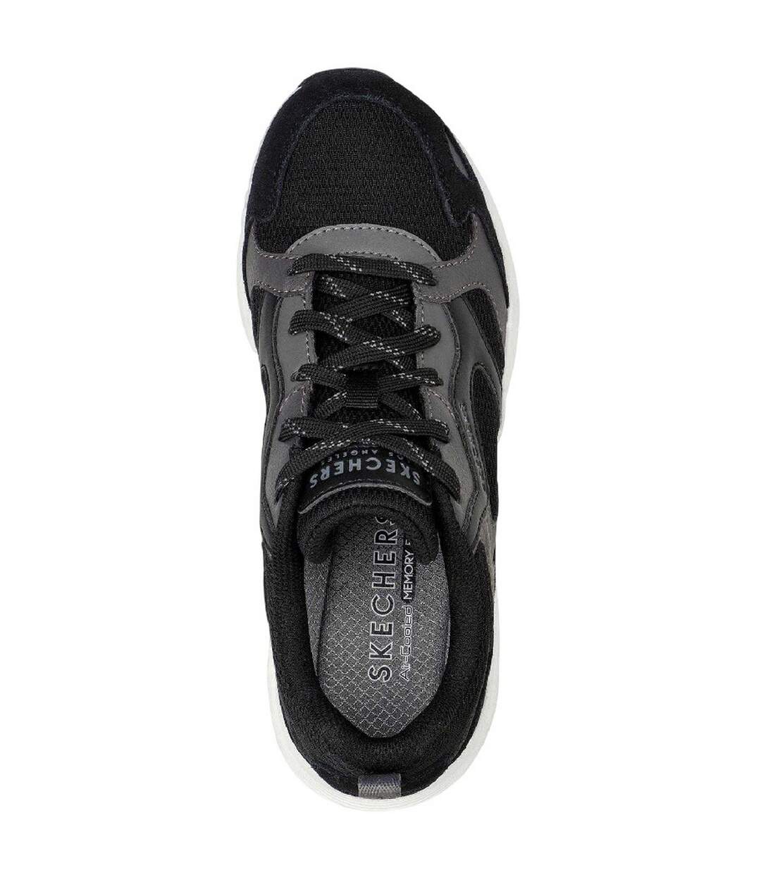 Womens/ladies Uno Suede Trainers Black Skechers-4