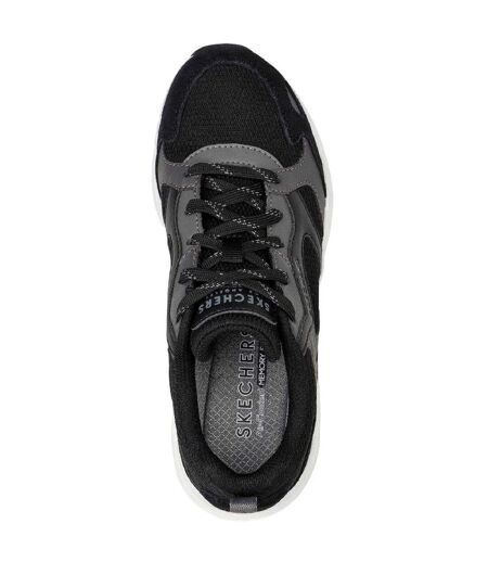 Womens/ladies Uno Suede Trainers Black Skechers
