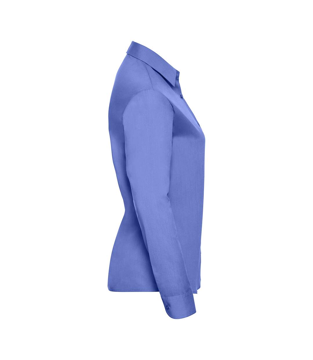 Womens/ladies Poplin Easy-care Long-sleeved Shirt Corporate Blue Russell Collection-3