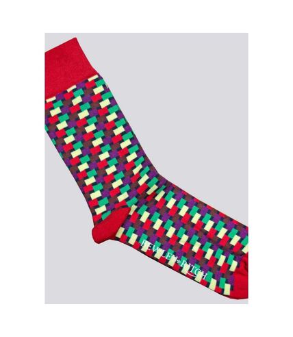 Bewley & Ritch Mens Vasili Microprint Ankle Socks (Pack of 3) (Multicolored) - UTBG913
