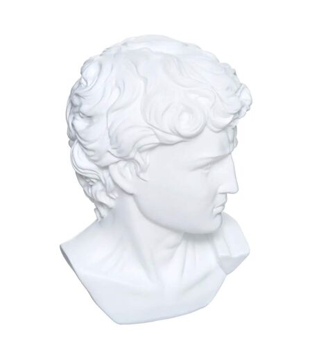 Statuette Déco Tête César 25cm Blanc