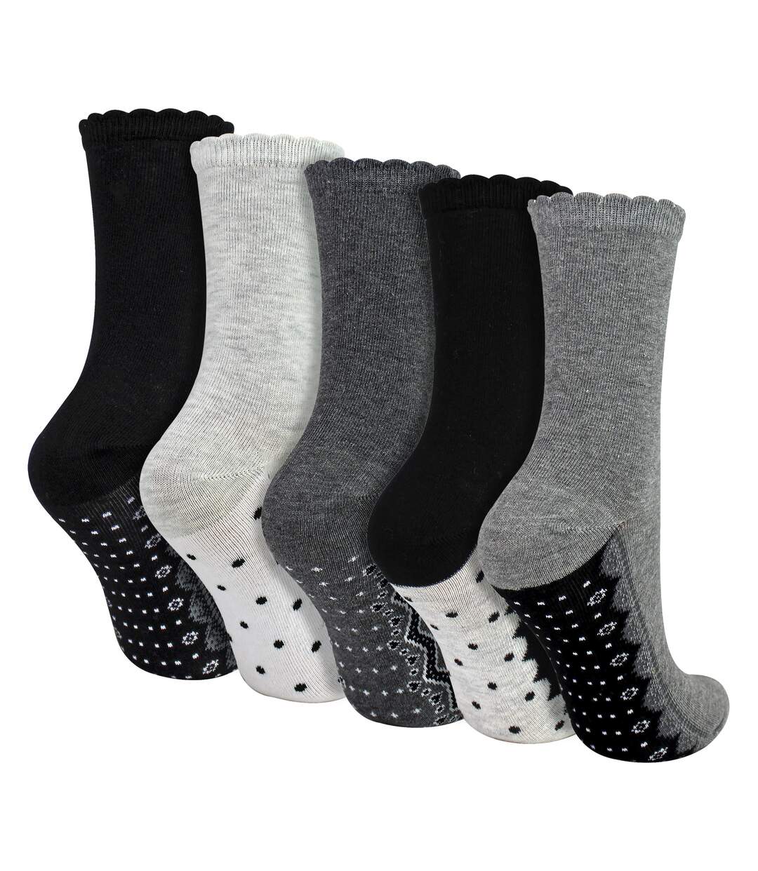 Sock Snob - 5 Paires de Chaussettes Femme à Dentelle et Pois en Coton Doux-1
