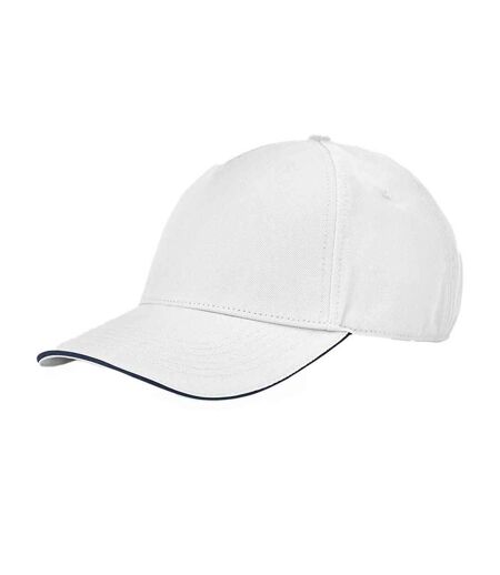 Casquette De Baseball Earthaware Classic Blanc Bleu Marine Français Beechfield