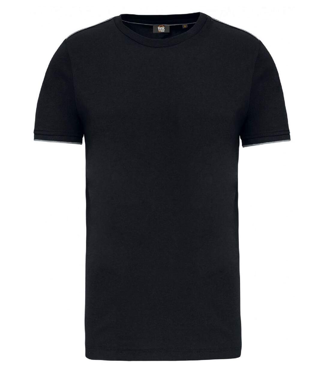 T-shirt professionnel DayToDay pour homme - WK3020 - noir et gris silver