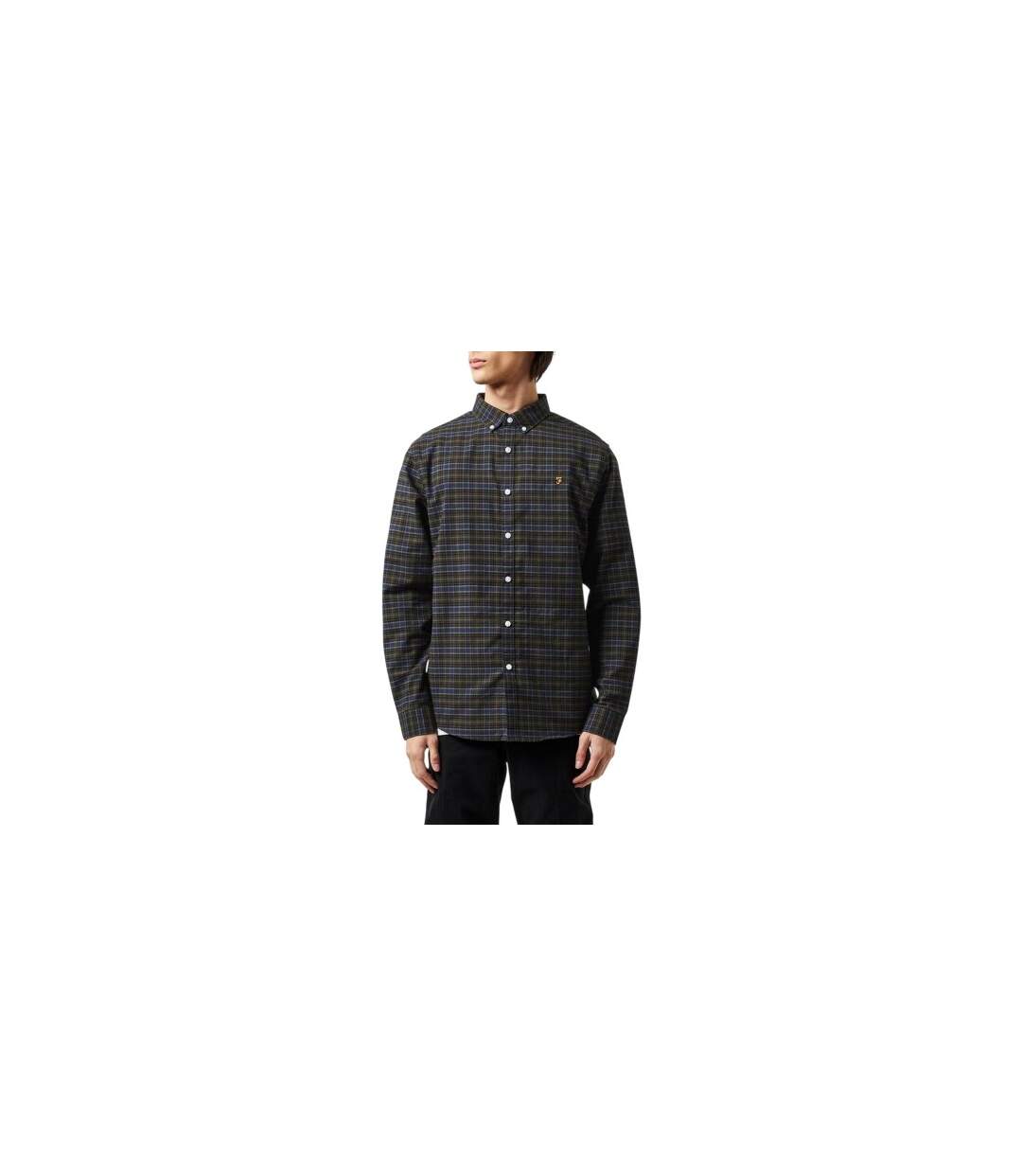 Chemise À Boutons Motif/style À Carreaux Fraser Homme Noir Farah-1
