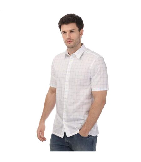 Mens checked short-sleeved shirt white Ted Baker