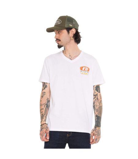 T-shirt homme regular col V en jersey 180GSM print devant et dos Nash Vondutch
