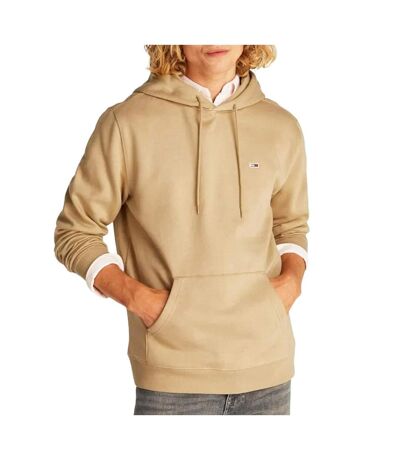 Sweat à capuche beige foncé homme tommy hilfiger flag hoodi - l