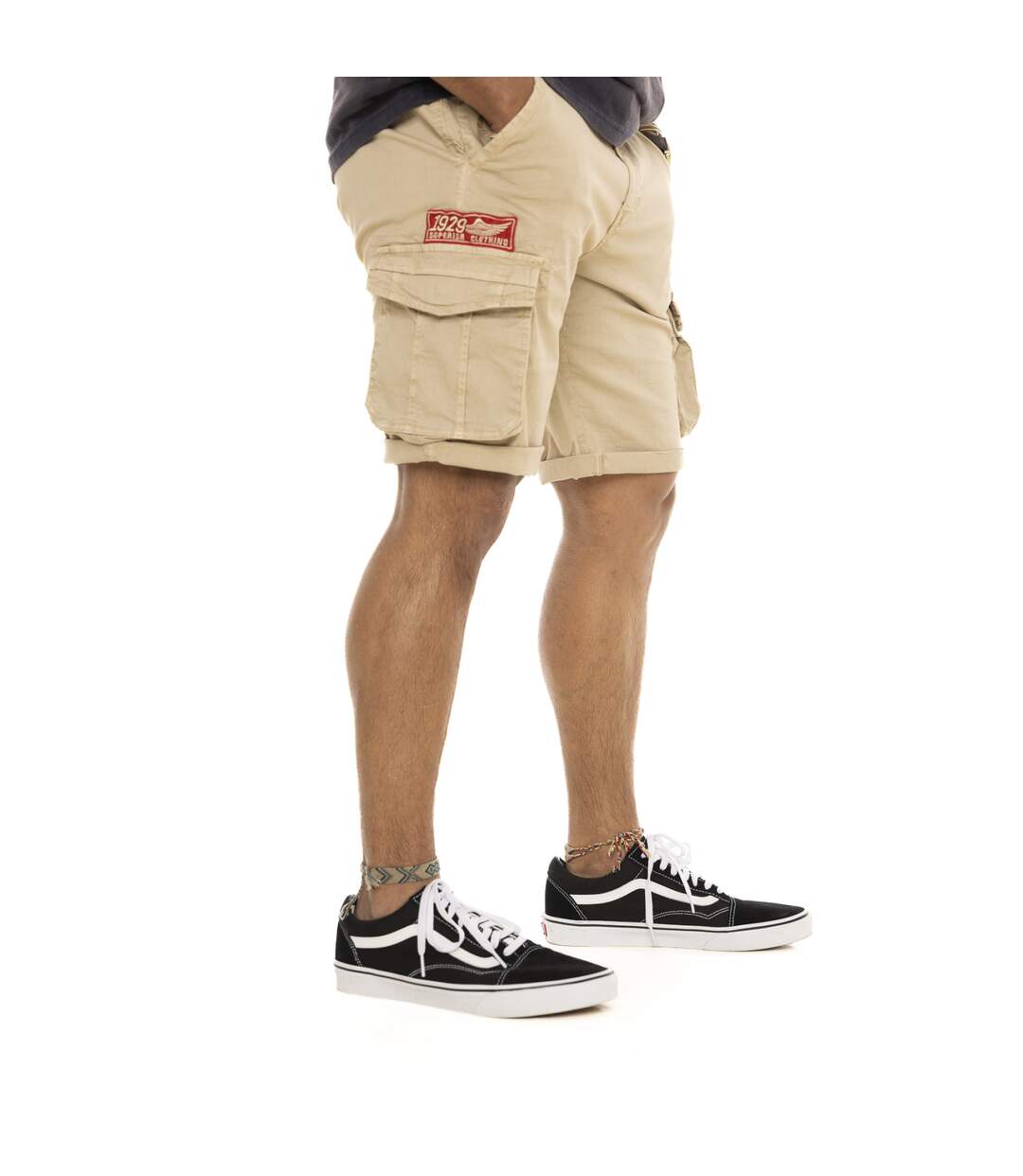 Bermuda homme avec ceinture élastiquée et patchs Piston Vondutch-4