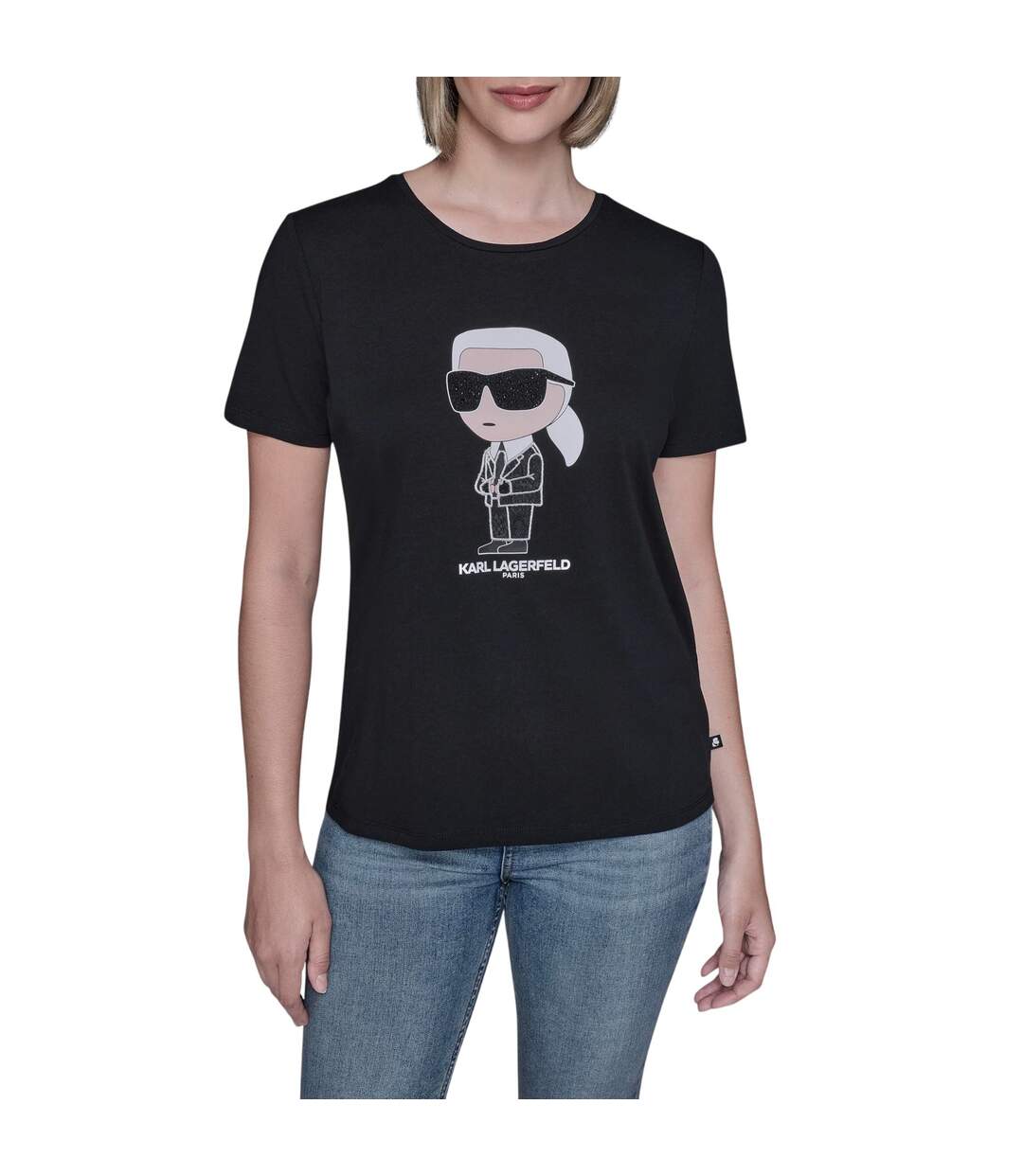 T-shirt Motif/style Graphique Paris Femme Noir Karl Lagerfeld-4
