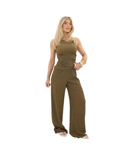 Pantalon Palazzo Femme Vert Kaki I Saw It First