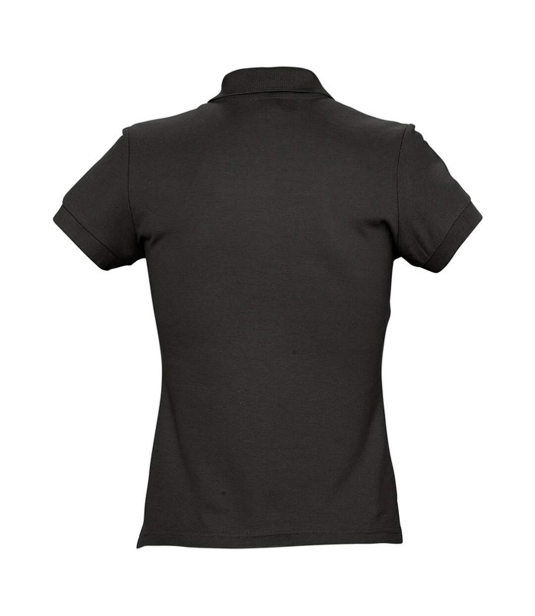 Passion polo 100% coton à manches courtes femme noir SOLS