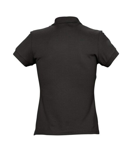 SOLS Womens/Ladies Passion Pique Short Sleeve Polo Shirt (Black) - UTPC317