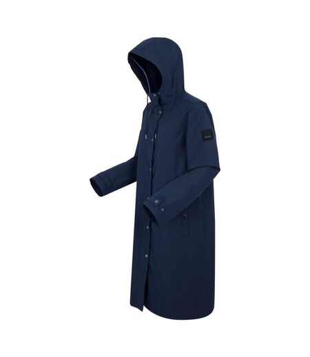 Womens/ladies reinna long length waterproof jacket navy Regatta