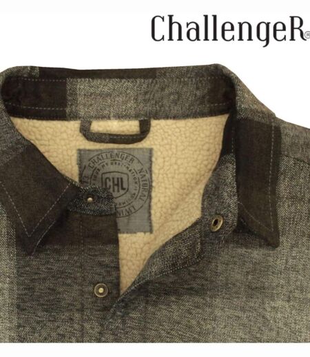 CHALLENGER BRUNO7 — Surchemise flanelle doublée gris/brun : la chaleur garantie au style authentique