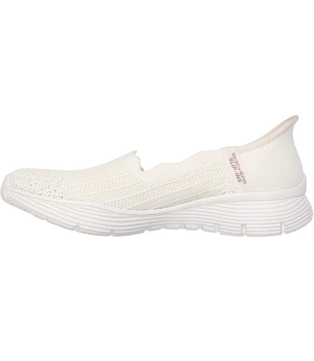 Womens/ladies Seager Believe It Trainers Off White Skechers-2