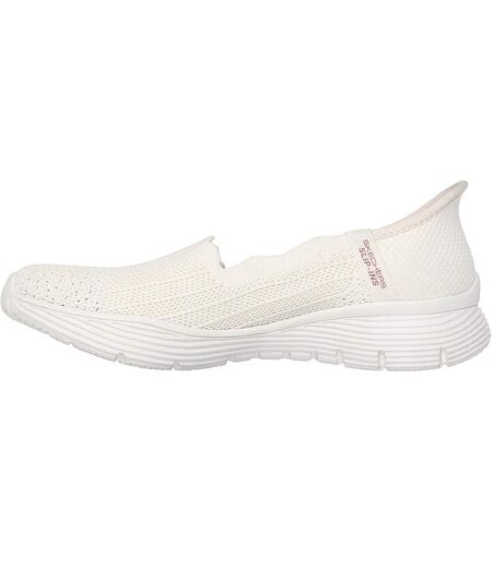 Womens/ladies Seager Believe It Trainers Off White Skechers