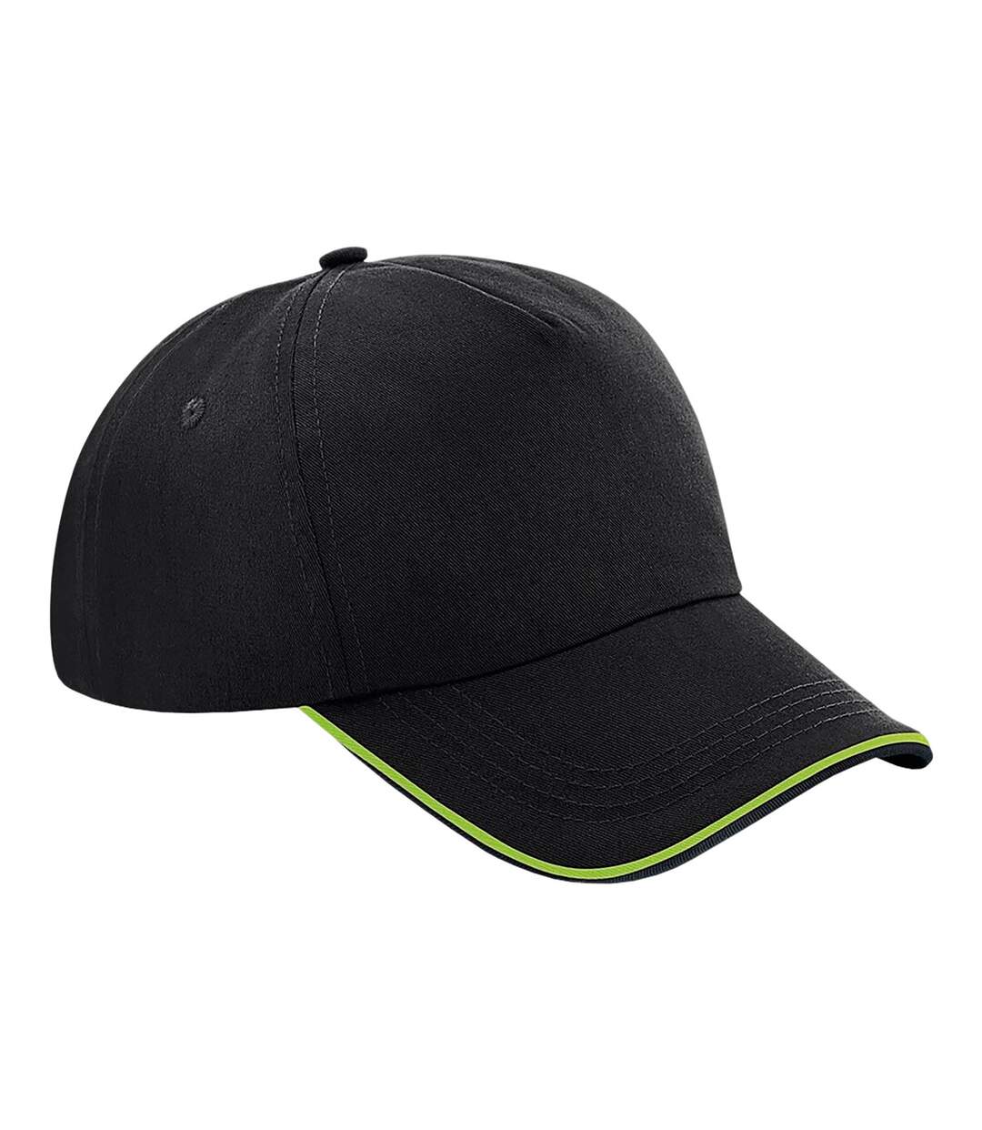 Beechfield Authentic 5-Panel Cap (Black/Lime Green) - UTRW7120-1