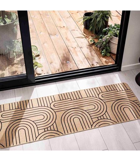 Tapis Déco Imprimé Modul 45x120cm Naturel & Noir